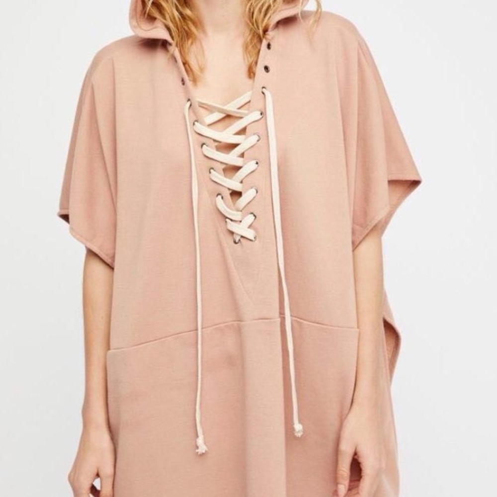 Free People Power Play Hooded Poncho